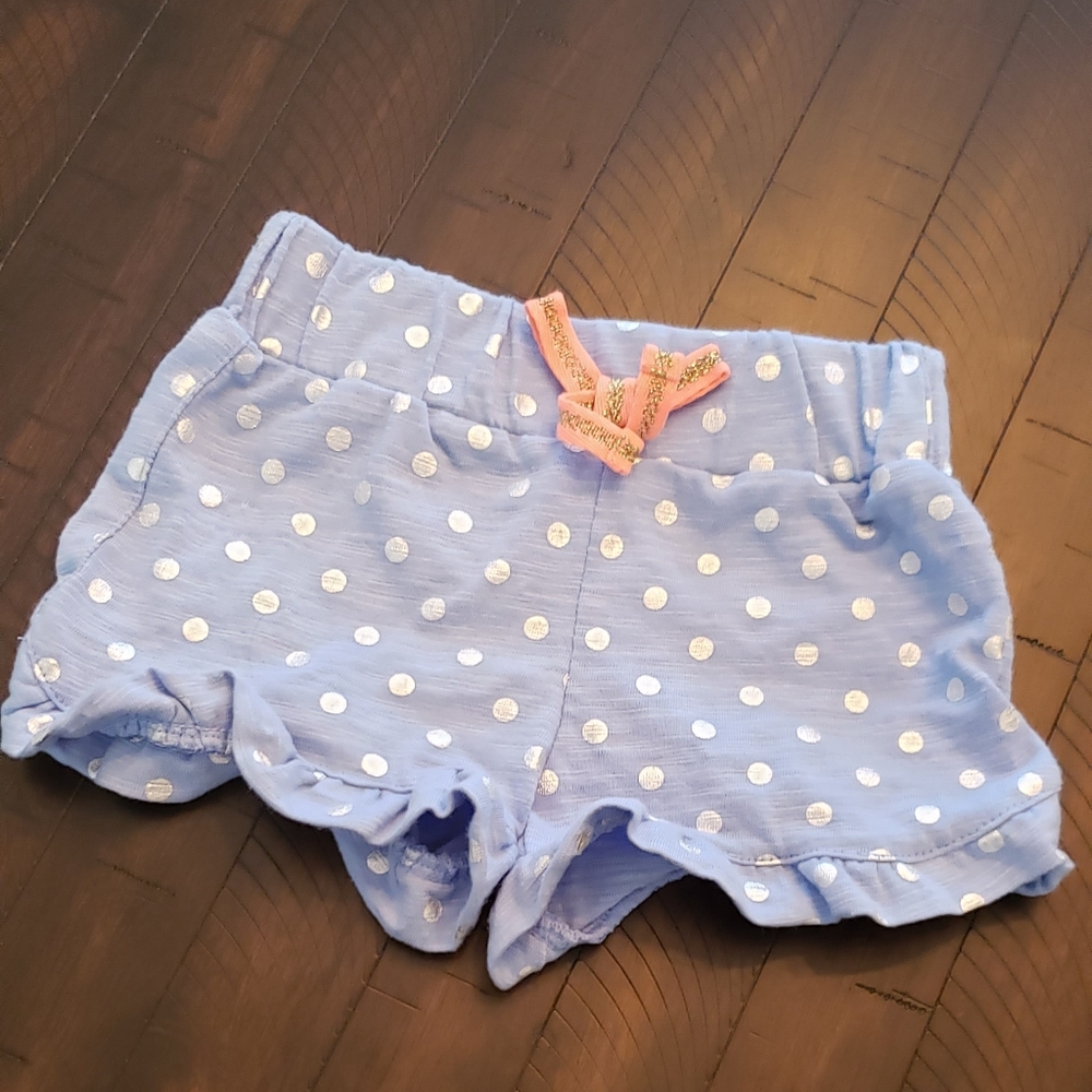 Girls Favorite Playwear Baby Blue Polka Dot Shorts